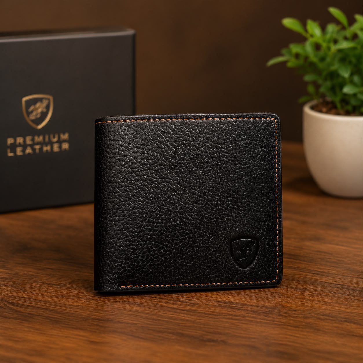 Hunter Men's Formal black leather wallet 01