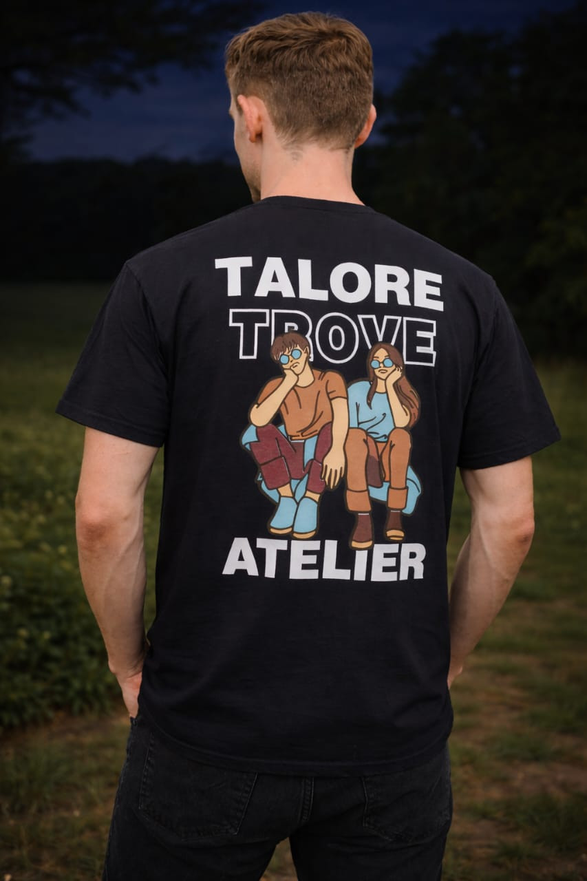 hunter black down shoulder t shirt