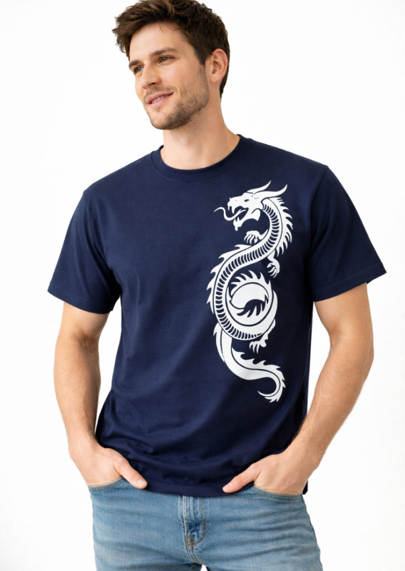 Hunter navy blue down shoulder t shirt