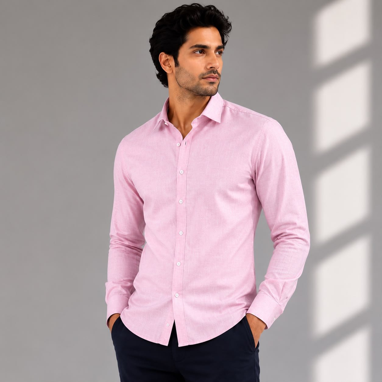 hunter Man's pink  classic collar Shirt