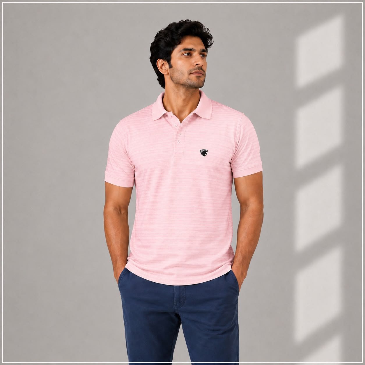 hunter man light pink  polo