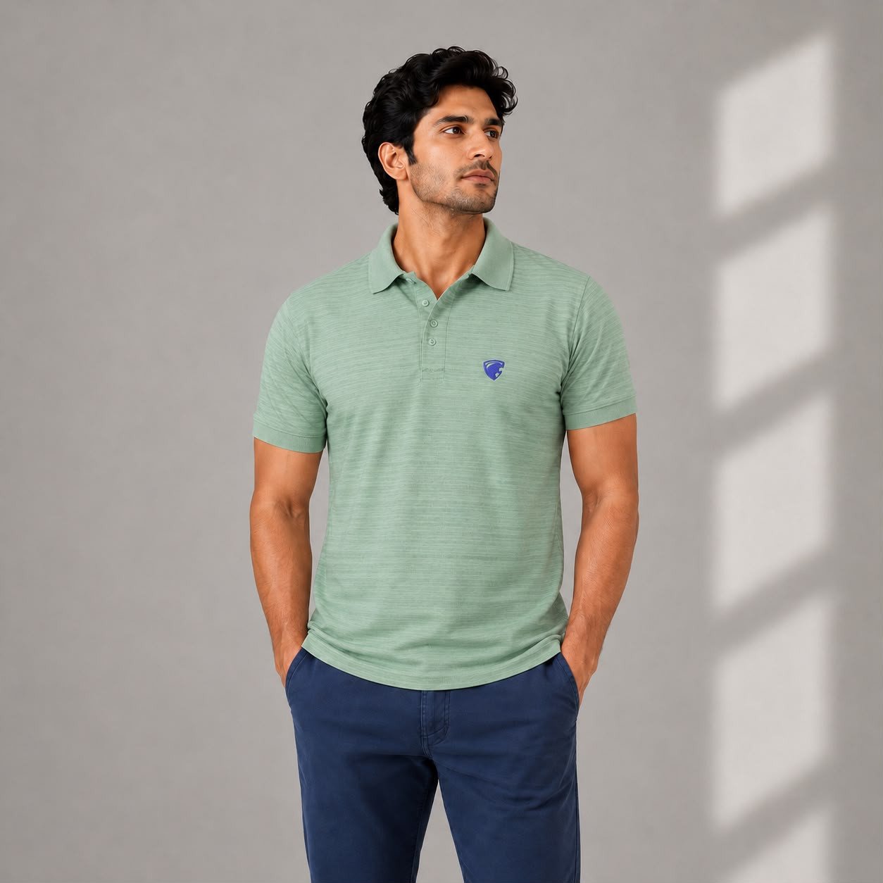 hunter man light green  polo
