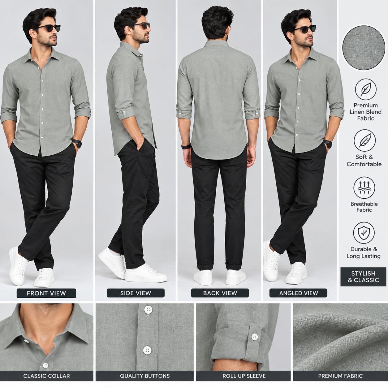 hunter Man's gray line  Shirt
