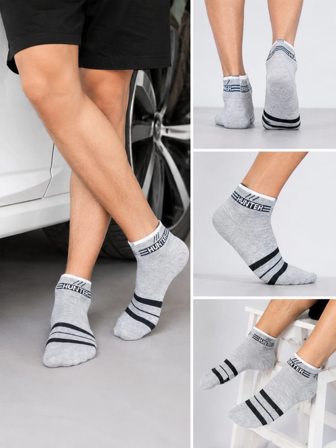 Hunter Man's gray Ankle Sock