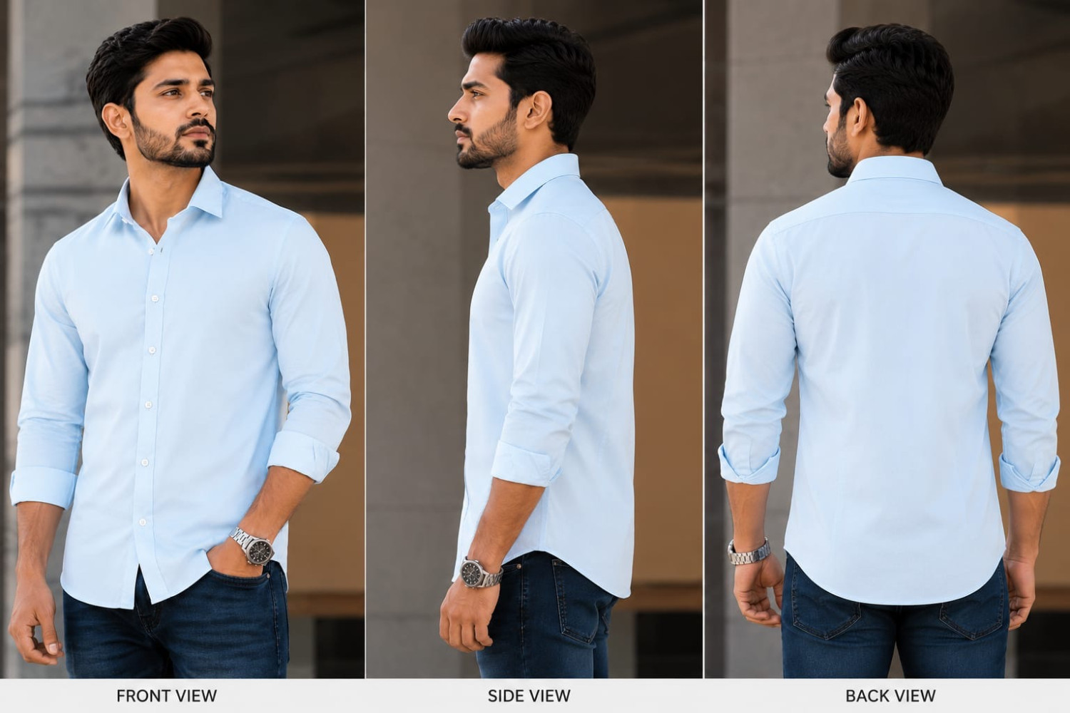 hunter Mans sky blue classic collar Shirt