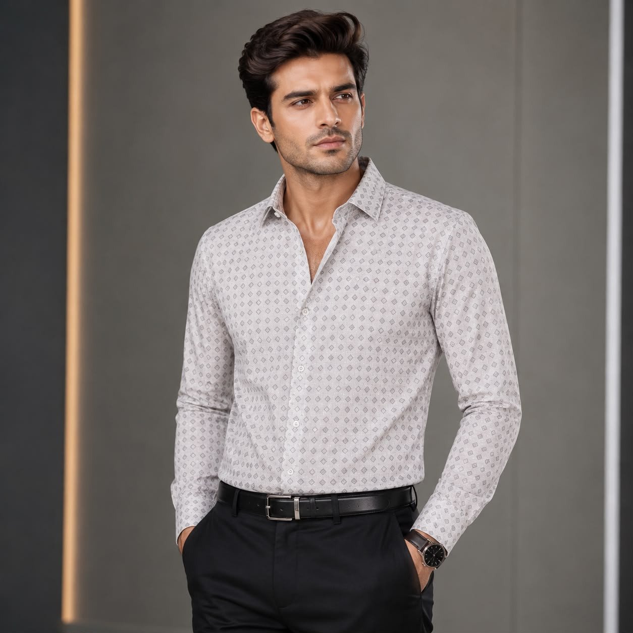 Hunter men's white dotted shirts A5