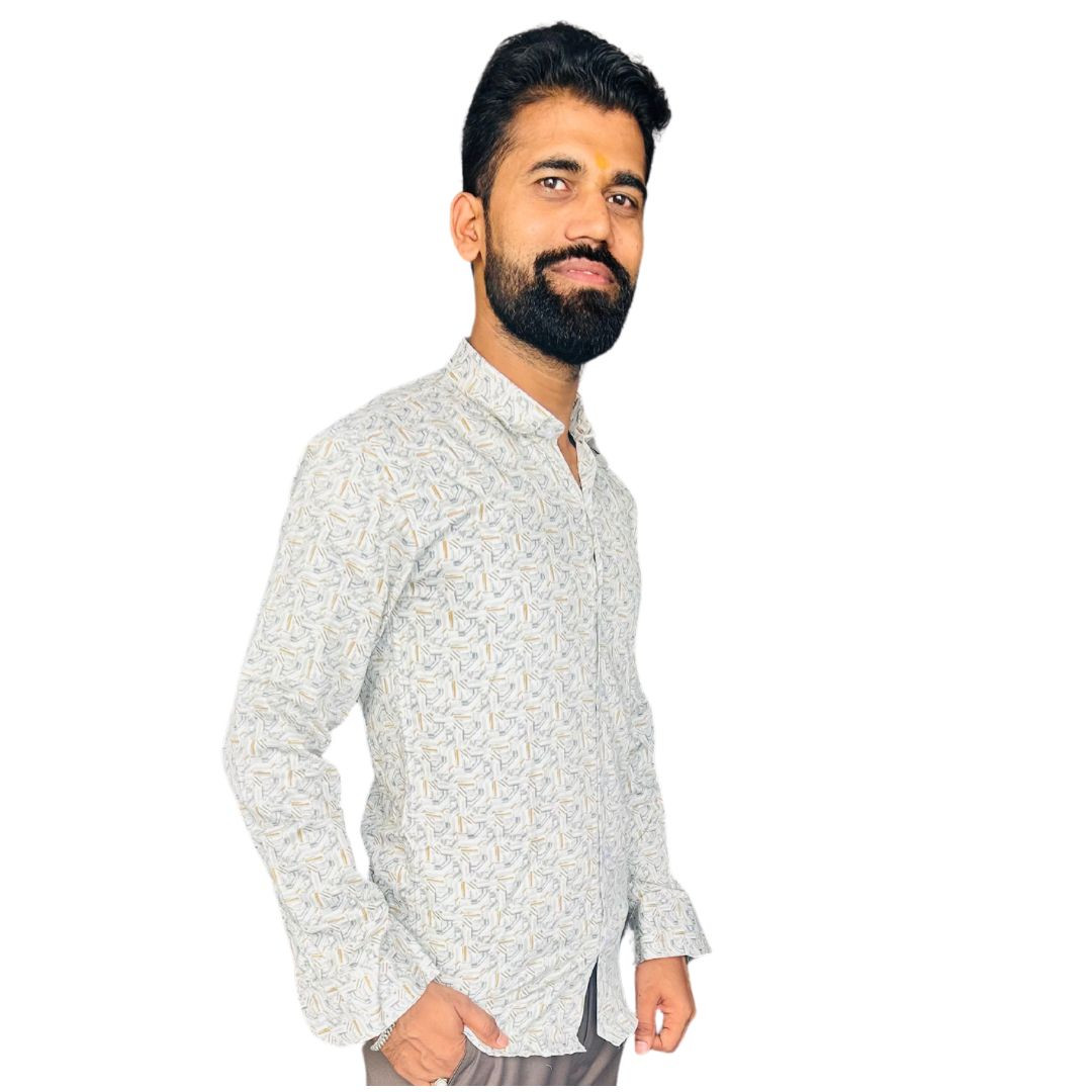Hunter Men's white printed shirt 02
