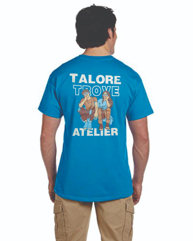 hunter sky blue down shoulder t shirt