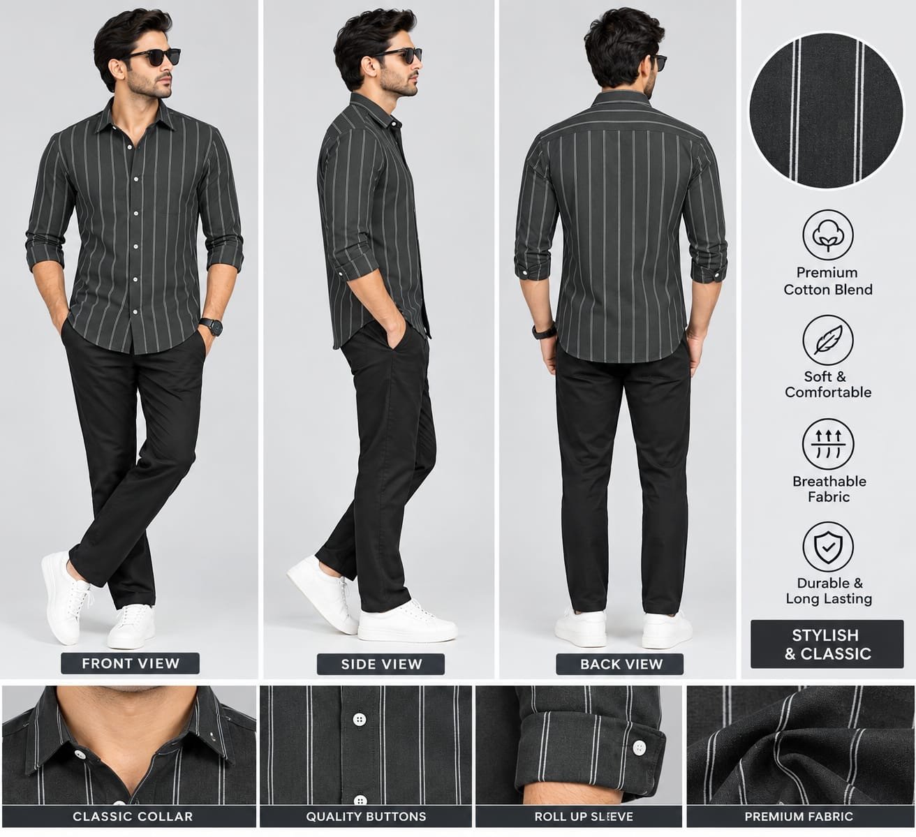 hunter Man's black classic line Shirt