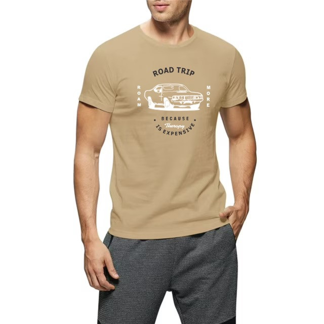 Hunter man's Khaki colour round neck T-shirt